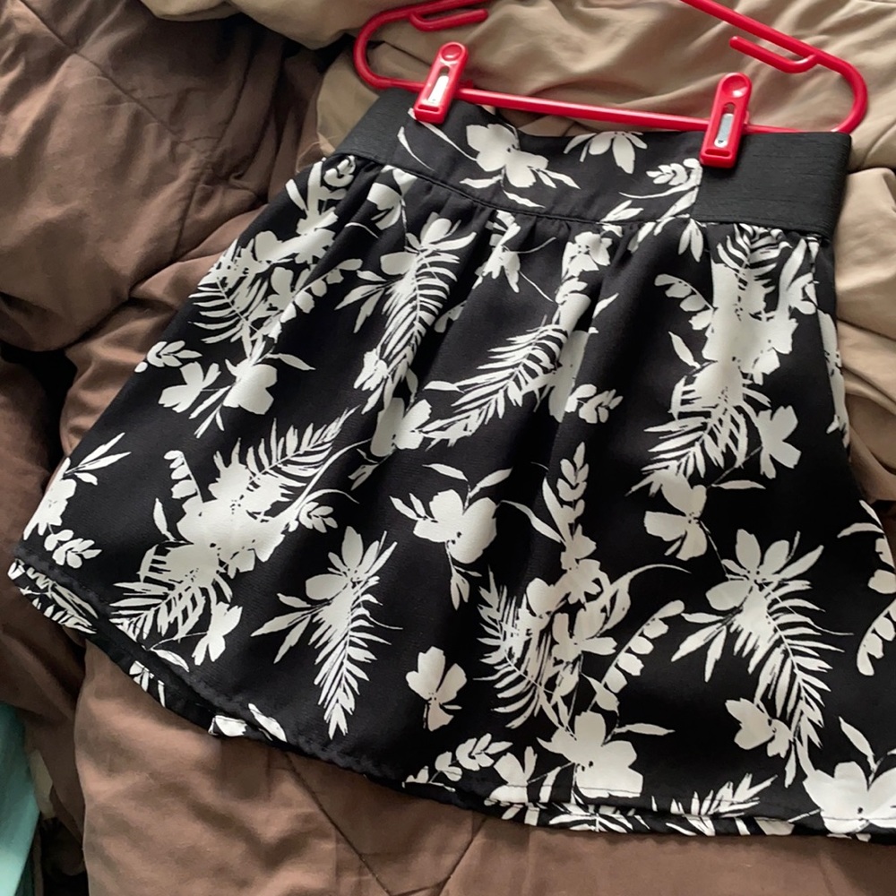 Black floral skirt